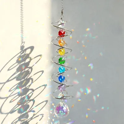 Kristall-Sonnenfänger 45 cm, Regenbogen-Effekt, Chakra-Perlen