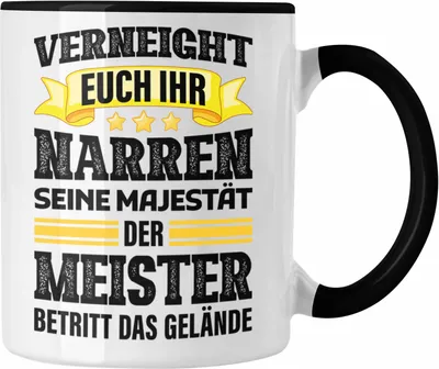 Produktbild von Trendation - Meister Prüfung Bestanden Geschenk Meisterprüfung Tasse Mann Metallbauer Schreiner Dachdecker Maler Elektrotechnik Elektronik (Schwarz)