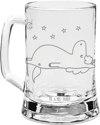 Produktbild von Mr. & Mrs. Panda Glaskrug Einhorn Sternenhimmel - Transparent - Geschenk, Unicorn, Einhörner, Krug, Bierkrug Glas, Sterne, Bierhumpen, Mit Gravur, Humpen, Seidel