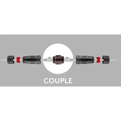 Produktbild von Goobay Outdoor (IP68) RJ45 Netzwerkkabel-Verbinder, CAT 6, staub- und wasserdicht, 2x RJ45-Buchse (8P8C)