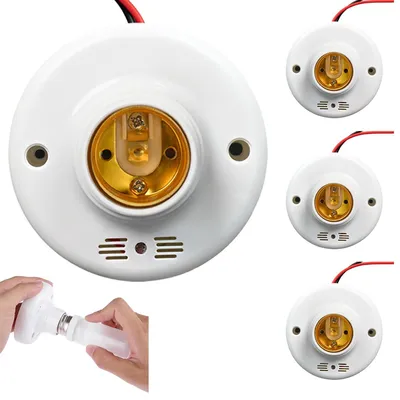Produktbild von E27 Lampenfassung mit Licht- und Tonsensor, 50W, automatische Abschaltung, PC feuerfest