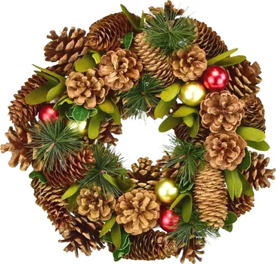 Image de Couronne de pommes de pin avec branches de pin Ø30 cm