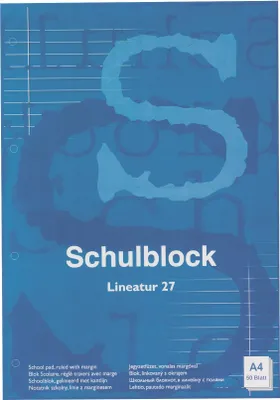 Produktbild von Herlitz Schulblock NN A4 Lin 27 liniert 50 Blatt 60g hfr 4xgelocht