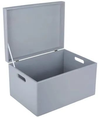 Immagine prodotto di Contenitore in legno con coperchio, 40x30x24 cm, colore grigio