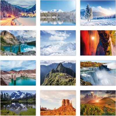Produktbild von 12 Stück Postkarten MIX - Set aus verschiedenen Motiven mit Natur, Gebirge, Wasser, Technik, siehe Abbildung - Format: DIN A6 ( PKT-005 )