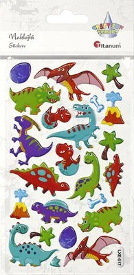 Produktbild von Bunte konvexe Aufkleber Dinosaurier Titanum