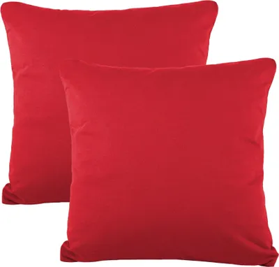 Produktbild von Doppelpack BeNature Bezug 50x50 rubinrot Mako-Baumwolle Jersey Reißverschluss