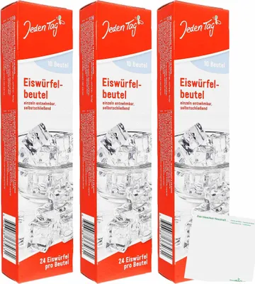Produktbild von Jeden Tag Eiswürfelbeutel 3er Pack (3x10Stk) + usy Block