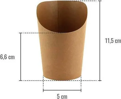 Produktbild von Wrap Cups, Pappe 230 ml 11,7 cm x 7 cm x 6,5 cm braun