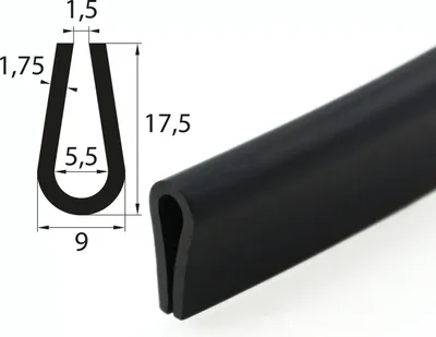 Produktbild von V5 Kantenschutz EPDM Gummiprofil Fassungsprofil Fassungsbereich 5,5 mm Gummidichtung Keder U-Profil