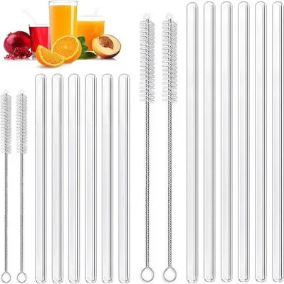 Produktbild von Wiederverwendbare Glasstrohhalme Set 16teilig für Getränke