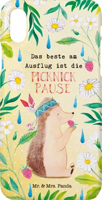 Produktbild von Mr. & Mrs. Panda Iphone 10 Handyhülle Igel Picknick - Weiß - Geschenk, Handy, Cover, X, Tiere, Hülle
