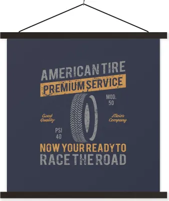 Produktbild von MuchoWow® Textilposter Jahrgang - Amerika - Band 40x40 cm mit schwarzem Rahmen - Fotos