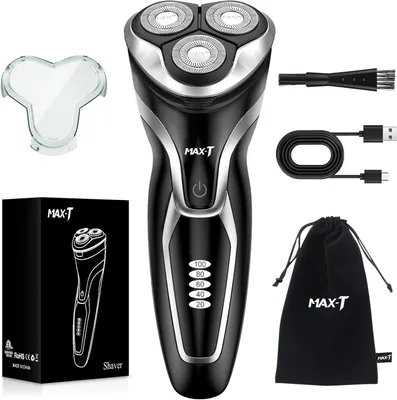 Produktbild von MAX-T Herren Elektrorasierer, 3D ProSkin Wet & Dry, IPX7 wasserdicht, kabellos & wiederaufladbar, Pop-Up Präzisionstrimmer