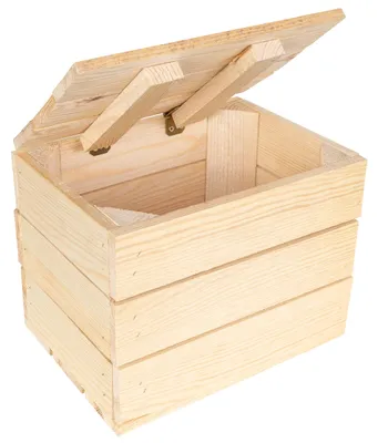 Imagen del producto de Creative Deco Caja de madera natural con tapa grande, 27,5 x 20 x 21,5 cm