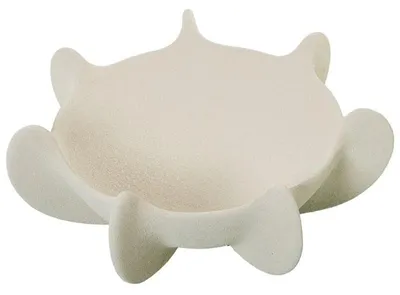 Produktbild von DRW Runder Tisch mit Keramikflossen in Weiß, 35 x 35 x 15 cm