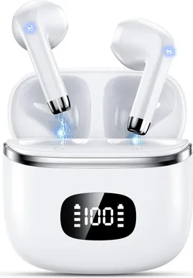 Produktbild von Kabellos Bluetooth 5.3 In Ear Kopfhörer mit 4 ENC Noise Cancelling Mic, 40H Spielzeit mit LED, IP7 Wasserdicht für Arbeit Studium Sport