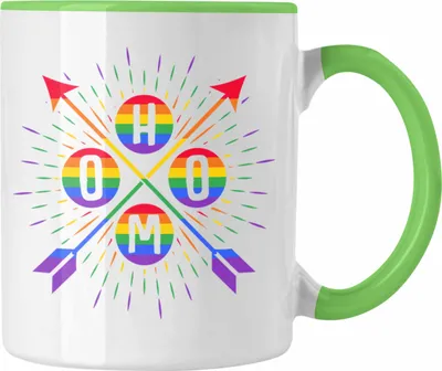 Produktbild von Trendation - LGBT Tasse Geschenk für Schwule Lesben Transgender Regenbogen Herzschlag Lustige Grafik Regenbogen Homo (Grün)
