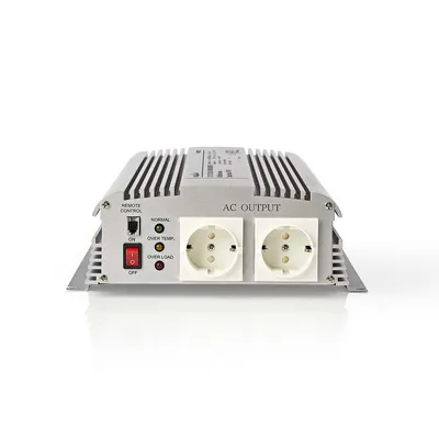 Produktbild von Nedis Power Inverter änderte Sinus-Wellen - Eingangsspannung: 12 V DC - Geräteausgangsanschluss: Type F (CEE 7/3) - 230 V AC 50 Hz - 1700 W - Spitzenleistung: 3000 W - Schraubklemme - Silber