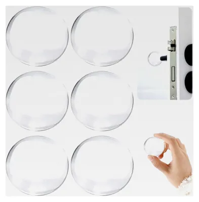 Produktbild von 6 Stück Türstopper für Wände - Türklinkenpuffer 40 x 8 mm Transparent - Türpuffer Wandschutz Gummipuffer Selbstklebend - Türstopper für Bad, Türen, Wände