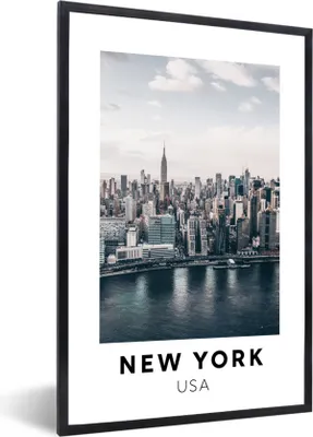 Produktbild von MuchoWow® Gerahmtes Poster Amerika - New York - Architektur 40x60 cm - Poster mit Schwarzem Bilderrahmen Wandposter Rahmen Foto Bilder - Papierdruck - Wandbilder