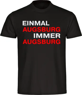 Produktbild von multifanshop Kinder T-Shirt - Augsburg - Einmal Immer, schwarz, Größe 128