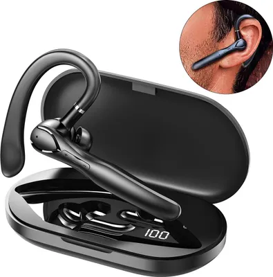 Produktbild von Bluetooth-Headset mit bis zu 50 Stunden Sprechzeit, kompatibel mit iOS- und Android-Smartphones, ideal für Lkw-Fahrer, Büro und viele weitere