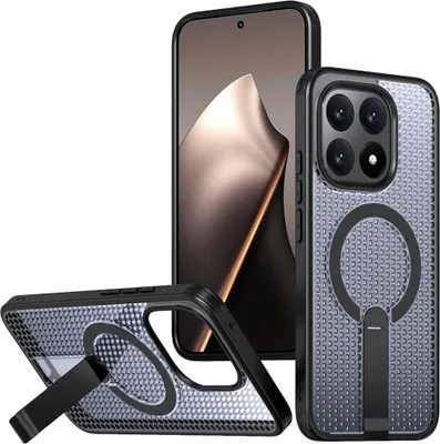 Obrázok produktu pre Chladiaci obal pre Xiaomi 15T 5G – hybridný akrylový dizajn s MagSafe a stojanom – čierny