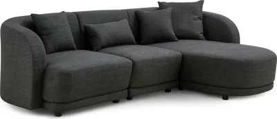 Image de MASSIVMOEBEL24 | Canapé d'angle JONAH Gris Foncé 260×165×72 cm