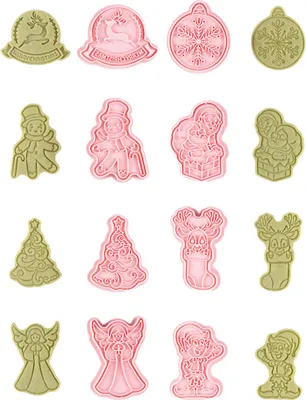 Produktbild von CANDeal 8-teiliges Keksformen-Set Für Weihnachten, 3D-Keksstempel Mit Stempel, Weihnachtsmann Und Geschenk, Milu-Hirsch, Weihnachtsbaum, Engel, Lebkuchenmann, Schneeflocke, DIY-Kuchenbacken