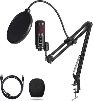 Produktbild von Professionelles USB Mikrofon Set Podcast PC192KHZ/24Bit Kondensator,