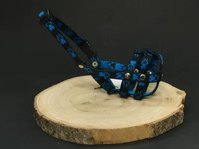 Produktbild von Palkar Nylon-Maulkorb für Hunde in Größe. 0,5 14 cm x 4 cm schwarz-blau