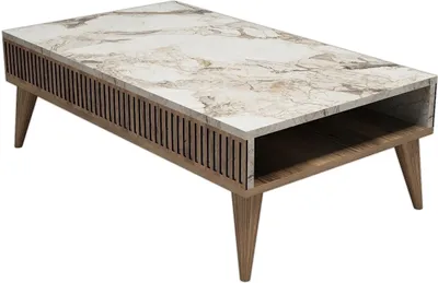 Image de Skye Decor, Milan - Walnut, White Marble, tables basses, noyer, 105 x 34,6 x 60 cm