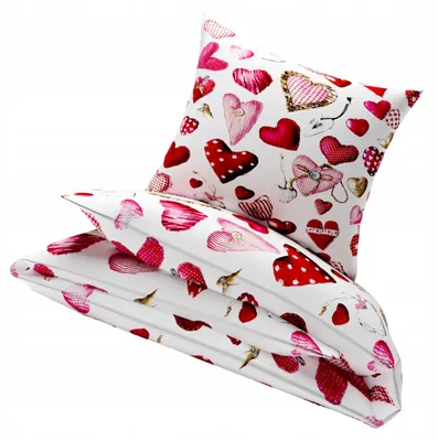 Produktbild von Nyks Flanell-Bettwäsche 160x200 Herz Muster Dickflanell