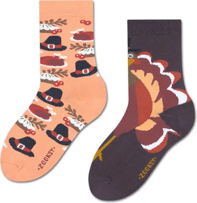 Produktbild von Kindersocken "Thanksgiving", Größe 30-35, bunte Socken mit lustigem Muster