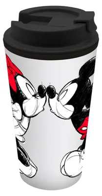 Produktbild von Coffee to go Becher Mickey Kiss Sketch rot, Kaffeebecher, Minnie Mouse