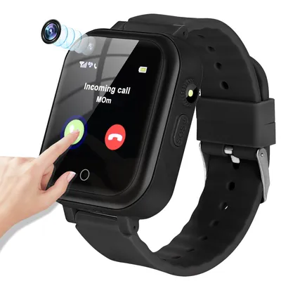 Image de montre intelligente 4G pour enfants avec GPS WiFi SOS Appel vidéo pour enfants de 3 à 12 ans Cadeaux d'anniversaire pour étudiants, Noir