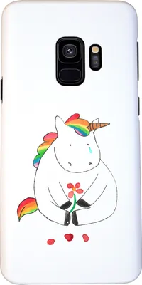 Produktbild von Mr. & Mrs. Panda Samsung Galaxy S9 Handyhülle Einhorn Traurig - Weiß - Geschenk, Blume, Hülle, Trauer, Liebe, Unicorn, Freunde, Einhörner, Handy Schutzhülle, Cover, Case