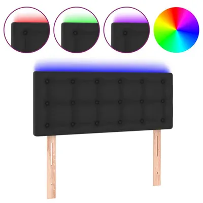 Image de vidaXL Tête de lit LED noir 80x5x78/88 cm similicuir