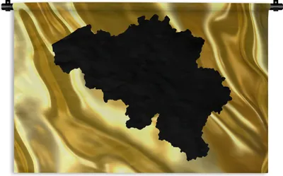 Produktbild von MuchoWow® Wandteppich Wandbehang Karte von Belgien - Schwarz 90x60 cm Tapisserie Dekoration Wandtuch - Wandskulpturen - Bildteppich