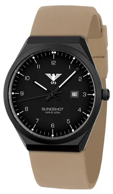 KHS SLIBS.ST Herrenuhr Slingshot Quarz Schwarz/Silikonband Beige 1