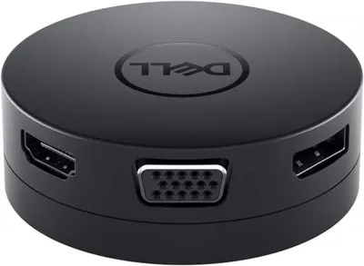 Produktbild von DELL DA300, Kabelgebunden, USB 3.2 Gen 2 (3.1 Gen 2) Type-C, 10,100,1000 Mbit/s, Schwarz, 3840 x 2160 Pixel, Dell