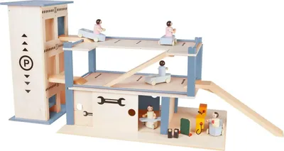 Produktbild von Parkhaus mit integrierter Garage und 3 Etagen, blau, für Kinder