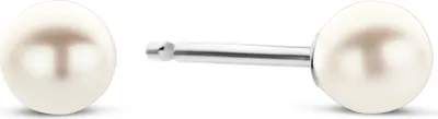 Produktbild von New Bling - 9NB-1582-RH-3 - 925 zilveren oorknopjes met 3/4 ronde parel - 3-4 mm - rhodium plated