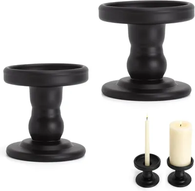 Imagen del producto de 2 soportes para velas, velas cónicas, soporte para velas tipo estaca, color , soporte para velas cónicas con metal y vidrio, base para velas