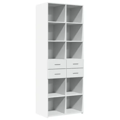 Image de Buffet haut blanc 70x42,5x185 cm bois d'ingénierie
