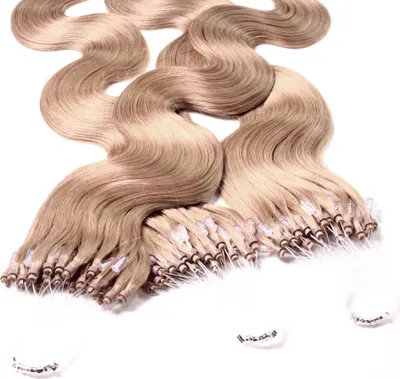 Zdjęcie produktu dla Przedłużanie włosów na mikropierścieniach, włosy naturalne #8/01 jasny blond naturalny popielaty 0,5 g