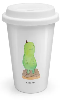 Produktbild von Mr. & Mrs. Panda ToGo Kaffeebecher Schildkröte Pause - Weiß - Geschenk, Mehrwegbecher, To Go, Achtsam, Achtsamkeit, Entspannen, sitzen, Isolierbecher, Thermobecher