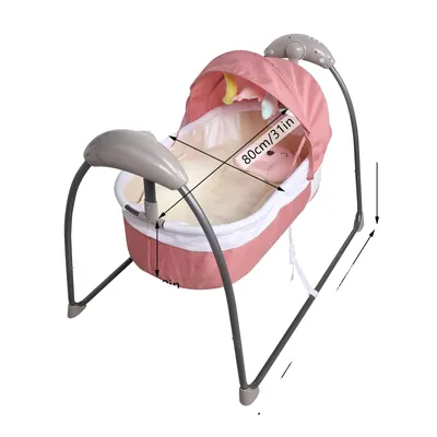 Immagine prodotto di Lettino per neonati, dondolo a 3 velocità, imbottitura confortevole, rosa