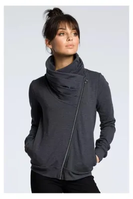 Imagen del producto de BeWear. Sudadera para mujer con cremallera, modelo Bunlemphius, color grafito, talla M
